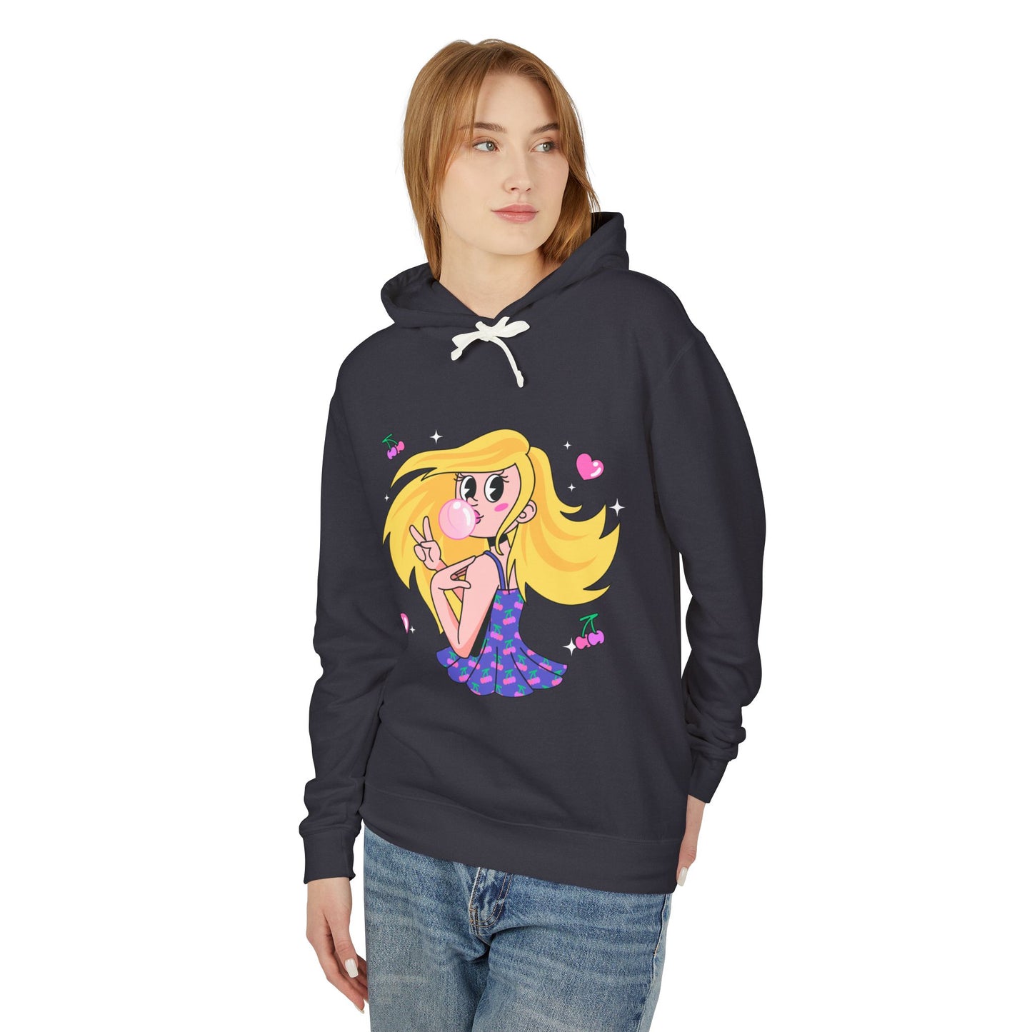Anime Girl Streetwear Casual Wear - Lightweight Hooded Sweatshirt