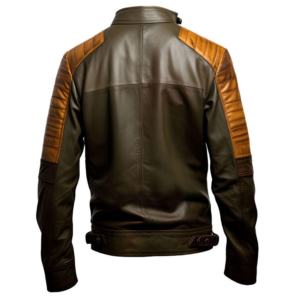Men’s Classy Chocolate Brown Cafe Racer Genuine Sheepskin Leather Jacket