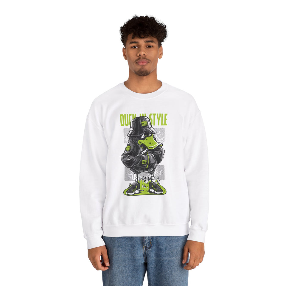 Duck in Style  Unisex Heavy Blend™ White Sweatshirt