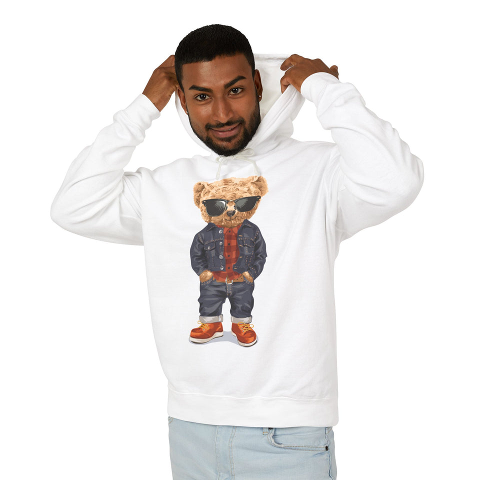 Teddy Bear Casual Wear - Unisex Lightweight Hooded Sweatshirt