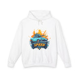 Car Speed Casual Wear - Unisex Lightweight Hooded Sweatshirt