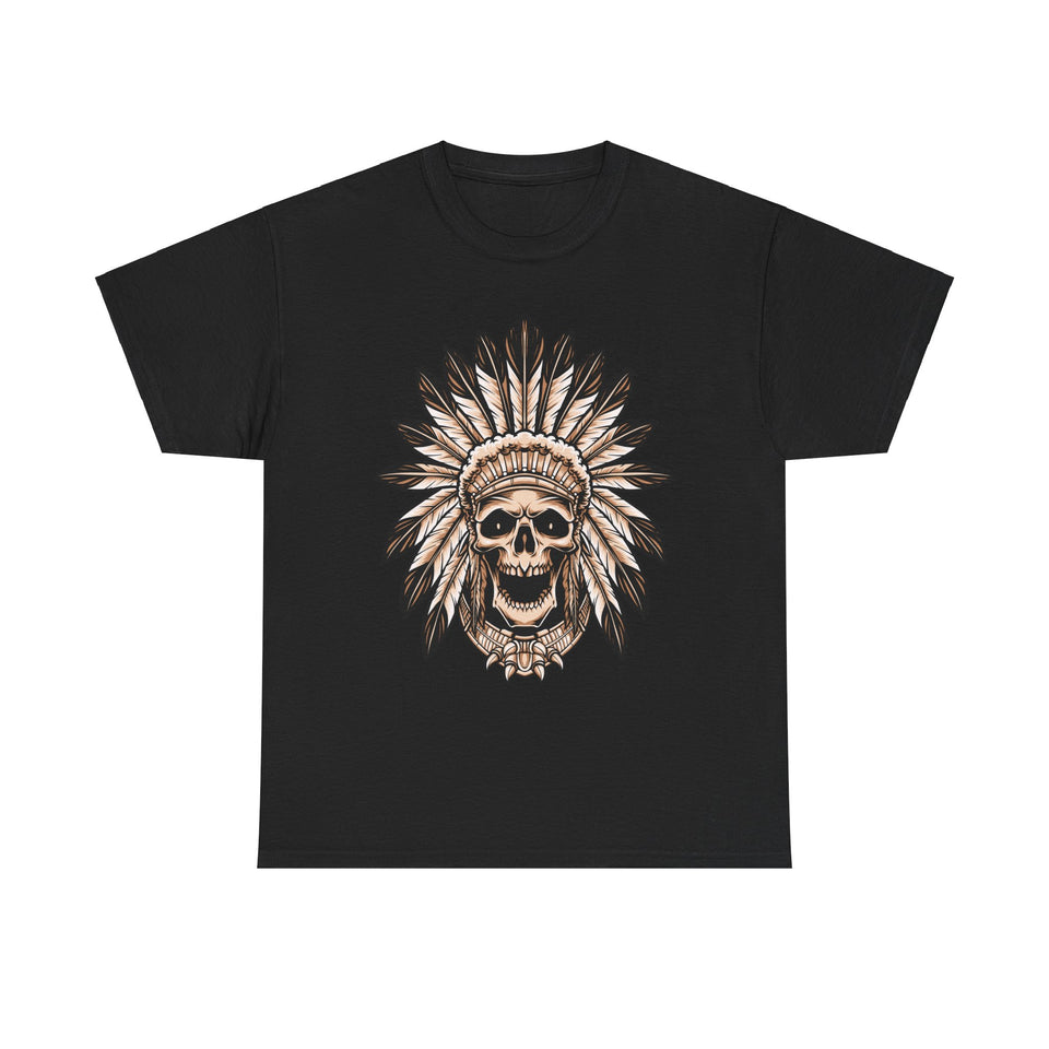 Vintage Warrior Skull Casual Wear Unisex Heavy Cotton T-Shirts