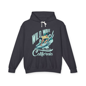 Wild Wave California  Casual Wear - Unisex Lightweight Hooded Sweatshirt