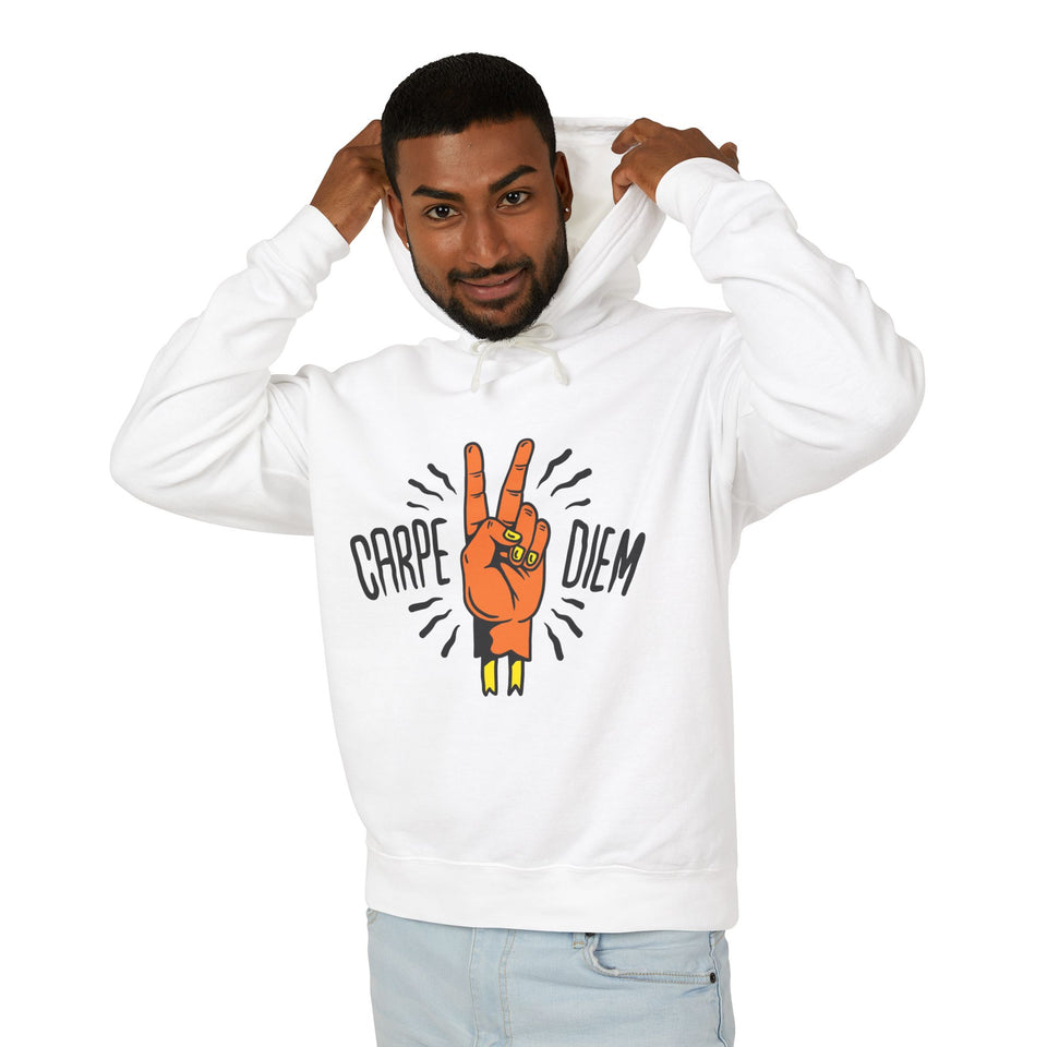 Carpe Diem Casual Wear - Unisex Lightweight Hooded Sweatshirt