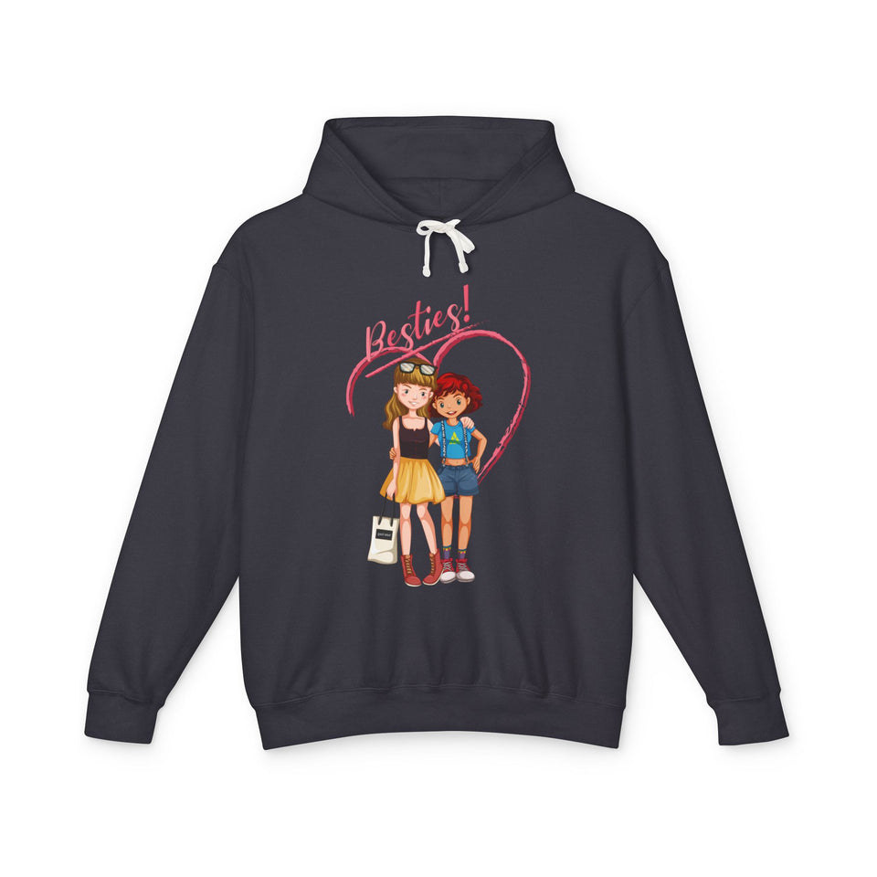 Besties Casual Wear - Girl Lightweight Hooded Sweatshirt