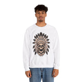 Vintage Warrior Skull Unisex  Heavy Blend™ White Sweatshirt