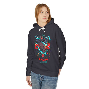 Angry Dear Casual Wear - Unisex Lightweight Hooded Sweatshirt