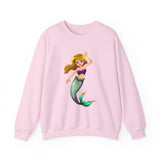 Cheerful Young Mermaid Heavy Blend™ White Sweatshirt