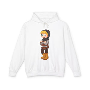 Night Mascot Sword Casual Wear - Unisex Lightweight Hooded Sweatshirt