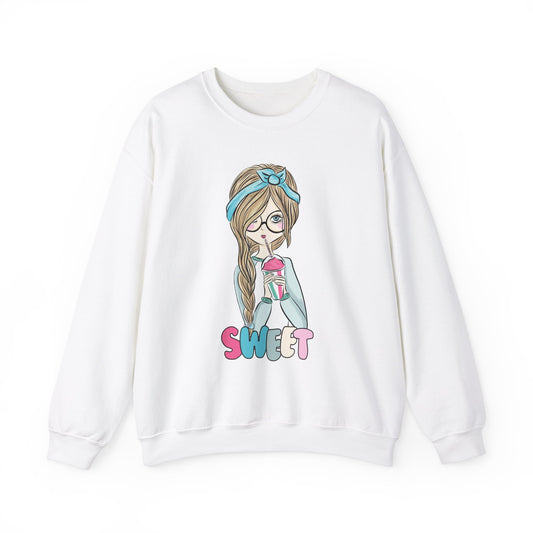 Sweet Girl Heavy Blend™ White  Sweatshirt