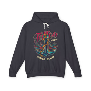 Tattoo Casual Wear - Unisex Lightweight Hooded Sweatshirt