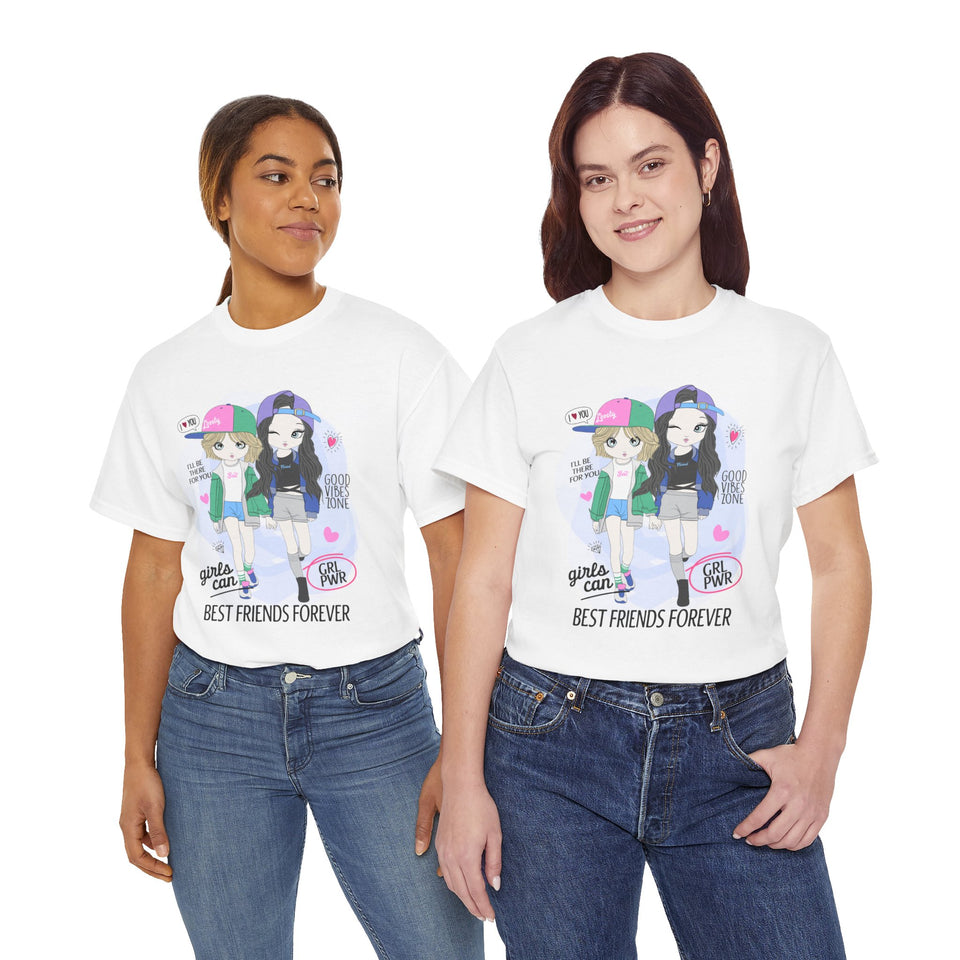 Best Friends Forever Casual Wear Unisex Heavy Cotton T-Shirts