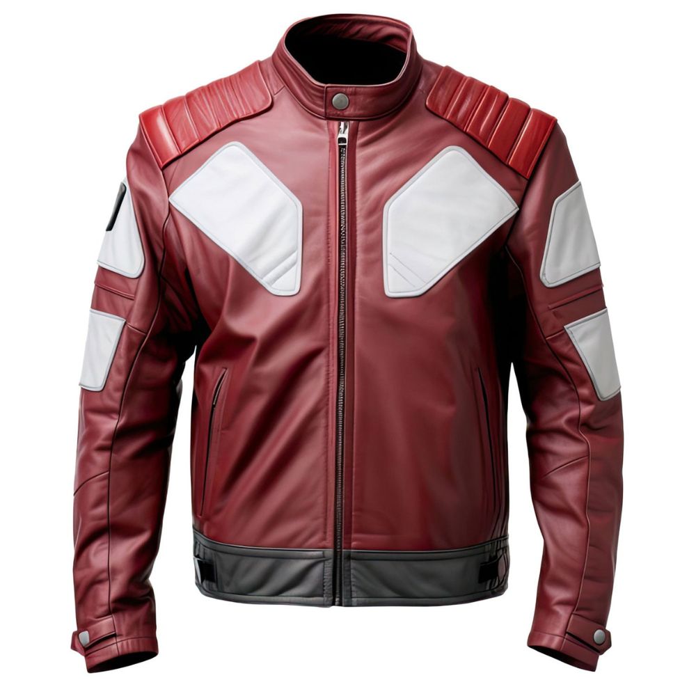 Men’s Maroon Genuine Sheepskin Café Racer Slim-Fit Leather Jacket