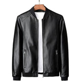 Men’s Classic Black Premium Sheepskin Leather Bomber Jacket