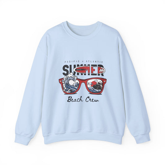 Summer Beach Crew  Unisex Heavy Blend™ White Sweatshirt