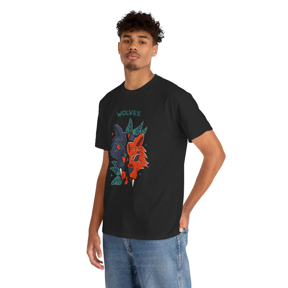 Wolves Casual Wear Unisex Heavy Cotton T-Shirts