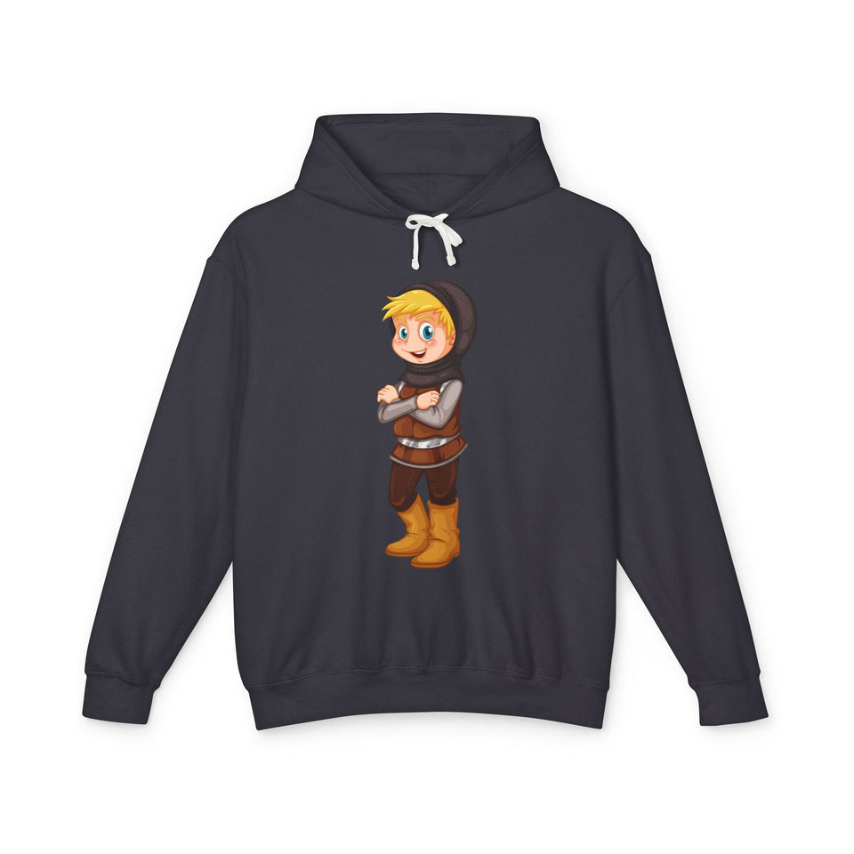 Night Mascot Sword Casual Wear - Unisex Lightweight Hooded Sweatshirt