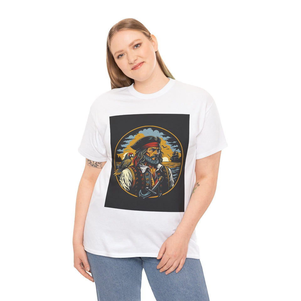 Pirate Captain Casual Wear Unisex Heavy Cotton T-Shirts