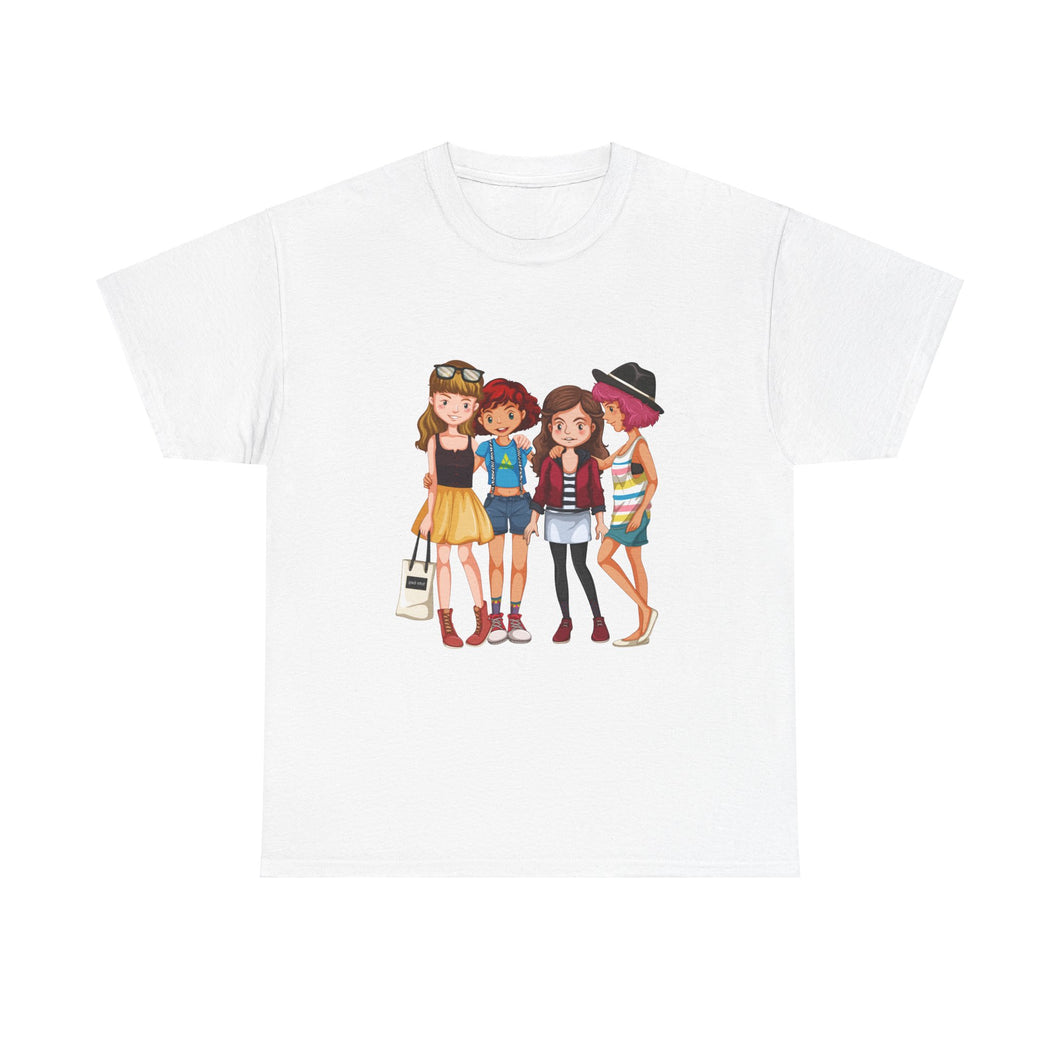 Friends Together Casual Wear Girls Heavy Cotton T-Shirts