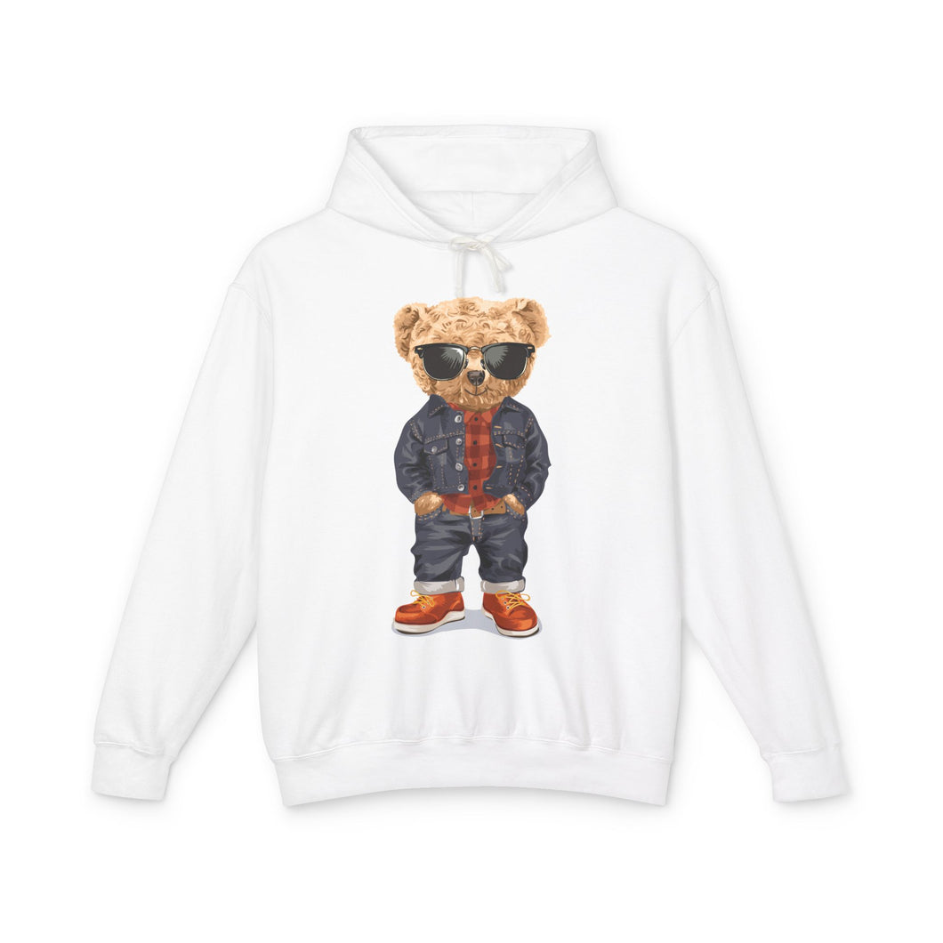 Teddy Bear Casual Wear - Unisex Lightweight Hooded Sweatshirt