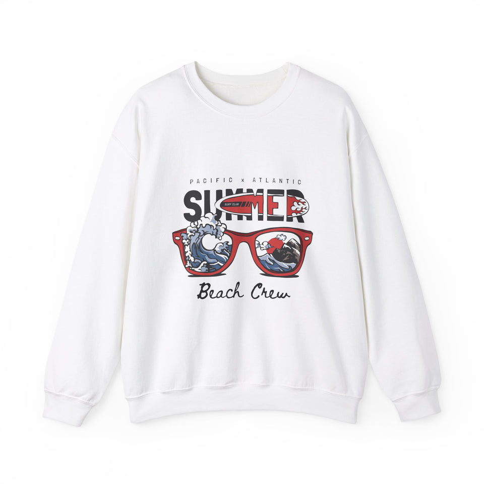 Summer Beach Crew  Unisex Heavy Blend™ White Sweatshirt