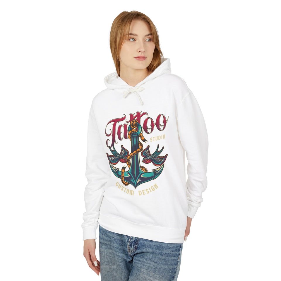 Tattoo Casual Wear - Unisex Lightweight Hooded Sweatshirt