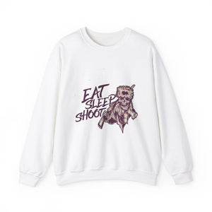 Eat Sleep Shoot  Unisex Heavy Blend™ White Sweatshirt