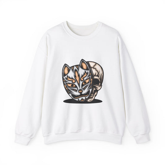 Fox Mask Unisex Heavy Blend™ White Sweatshirt