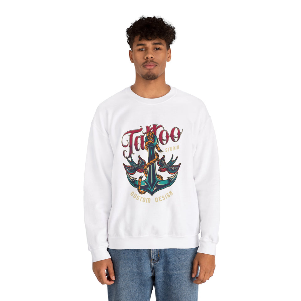 Tattoo Studio Unisex Heavy Blend™ White Sweatshirt