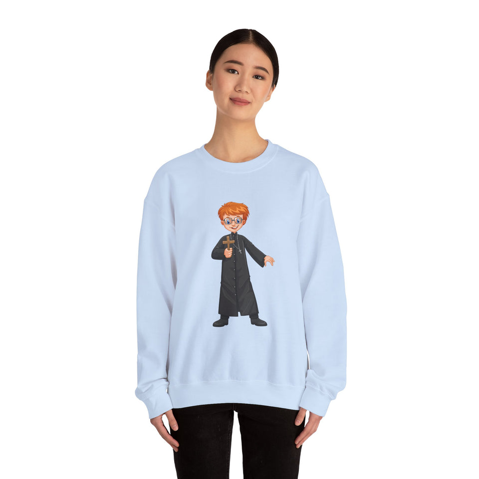 Priest Holding Boy Heavy Blend™ White Sweatshirt