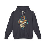 Snake Skull Casual Wear - Unisex Lightweight Hooded Sweatshirt