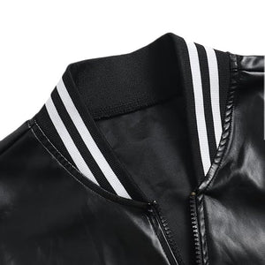 Women's Black Bomber Chic Biker Genuine Sheepskin Leather Jacket