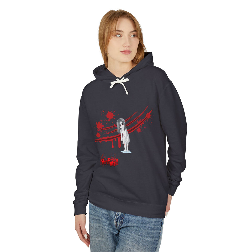 Help Me Casual Wear - Unisex Lightweight Hooded Sweatshirt