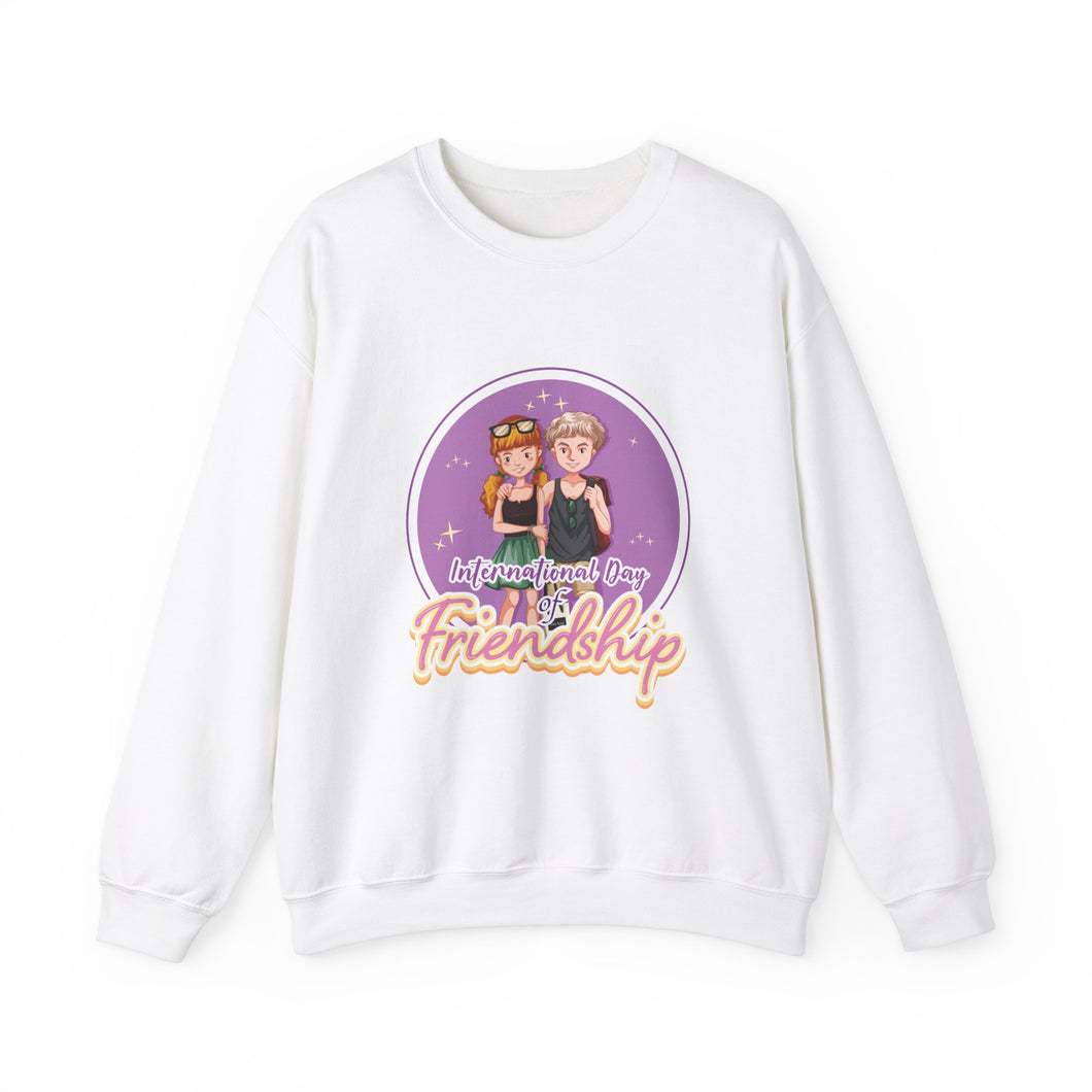 International Day Of Friendship Design Heavy Blend™ White Sweatshirt