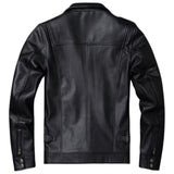 Men's Retro Black Motorcycle Genuine Cowhide Leather Jacket