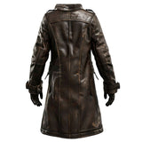 Men's Distressed Brown Genuine Sheepskin Vintage Leather Coat