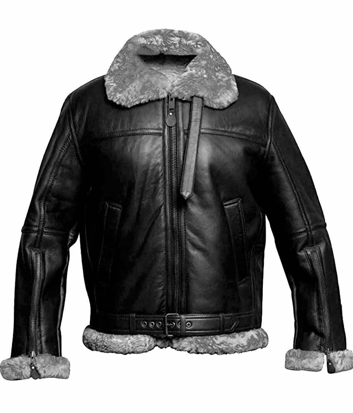 Mens Legacy RAF Aviator B3 Bomber Flying Genuine Sheepskin Leather Jacket