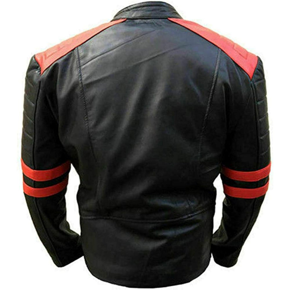 Men’s Classic Black Rider Quilted Brando Genuine Leather Jacket