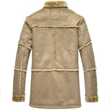 Men's Brown Faux Shearling Fur Premium Sheepskin Leather Jacket