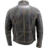 Men's Distressed Brown Motorcycle Genuine Cowhide Leather Jacket