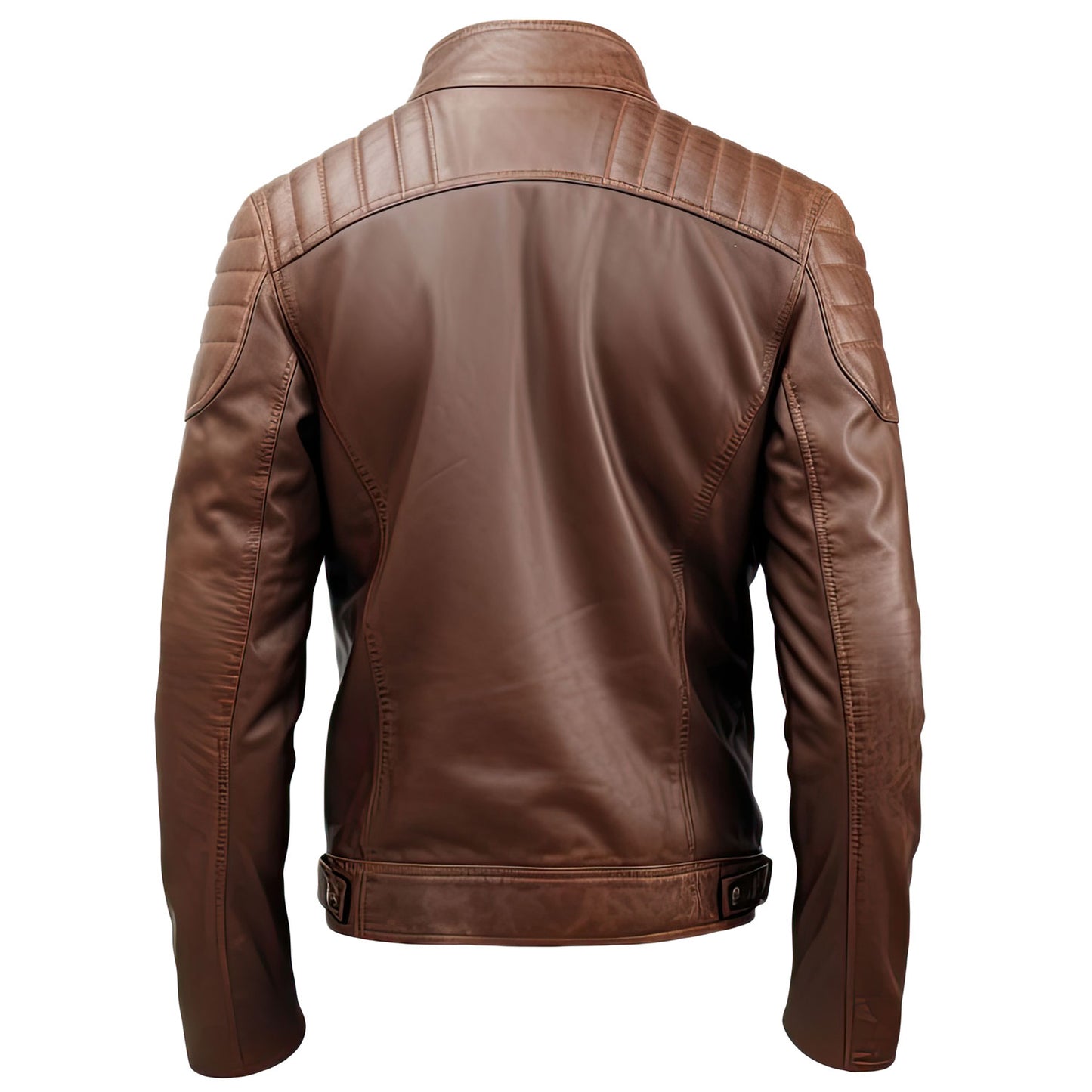 Men's Jacket stressed Finish Brown Bomber Genuine Sheepskin Leather