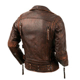 Men’s Brando Stone Milled Brown Genuine Cowhide Leather Jacket