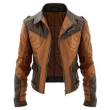 Men’s Chocolate Brown Genuine Sheepskin Classy Biker Leather Jacket