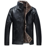 Men's Classic Black Biker Quilted Genuine Sheepskin Leather Jacket