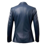 Men’s Office Wear Single Breasted Genuine Sheepskin Leather Blazer