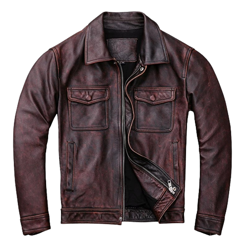 Mens Crosair Front Pocket Genuine Lambskin Leather Jacket