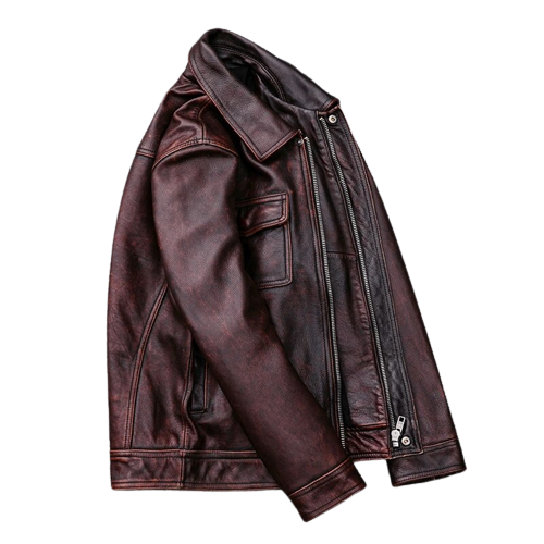 Mens Crosair Front Pocket Genuine Lambskin Leather Jacket