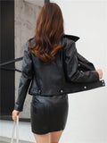 Women’s Black Slim-Fit Motorcycle Genuine Sheepskin Leather Jacket