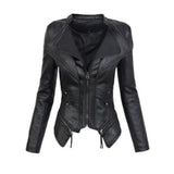 Women’s Winter Black Gothic Biker Genuine Sheepskin Leather Jacket