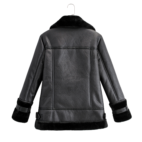 Womens Grace Genuine Lambskin Leather Fur Lined Jacket